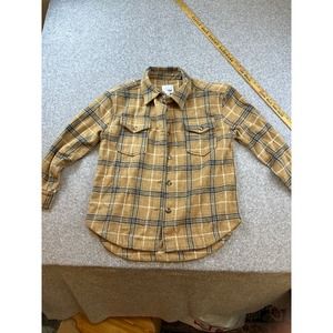 NWT Women’s YMI SMALL Brown Plaid Flannel Button Up Long Sleeve BOYFRIEND Shirt